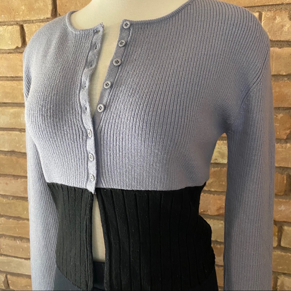 Vintage VAS colorblock cropped cardigan - Picture 5 of 6